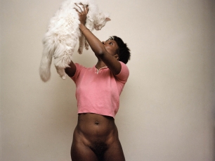 Woman with cat by Charles Traub