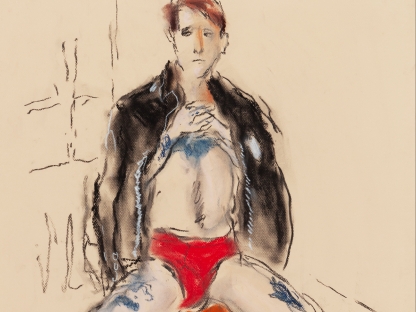 Man in red underwear by Richard Haines