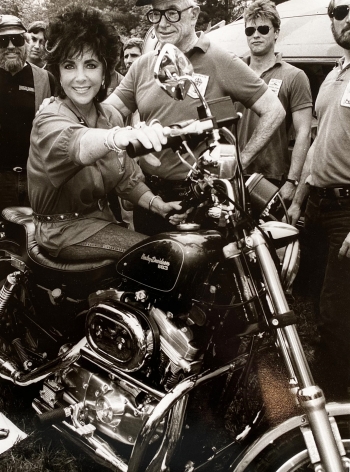 Christopher Makos, Elizabeth Taylor On Motorcycle
